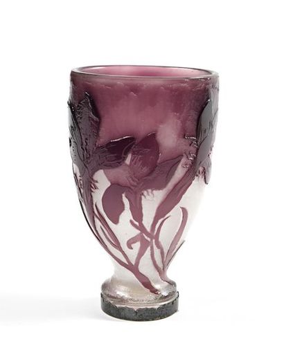 CRISTALLERIE DE GALLE - NANCY - Vase en verre...