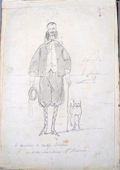 Carnet à dessins et papiers découpés comprenant...