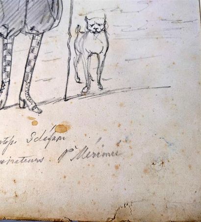 Carnet à dessins et papiers découpés comprenant...
