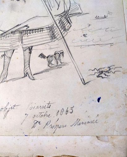 Carnet à dessins et papiers découpés comprenant...