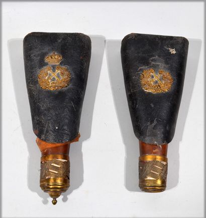 Paire de fourreaux de pistolet, avec étui...