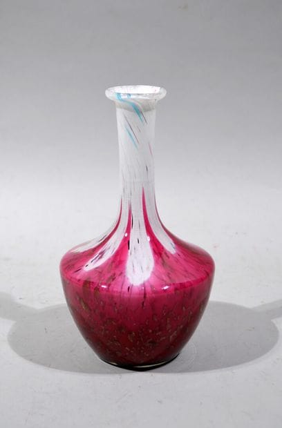 SOLIFLORE VASE in glass with intercalated...