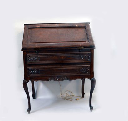 Wooden desk opening with two drawers and...