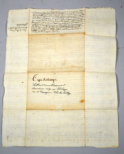 Handwritten and autograph letter of ennoblement...
