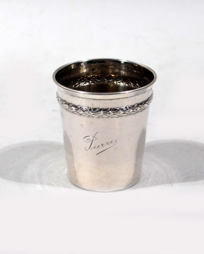A solid silver straight TIMBALE, Minerva...