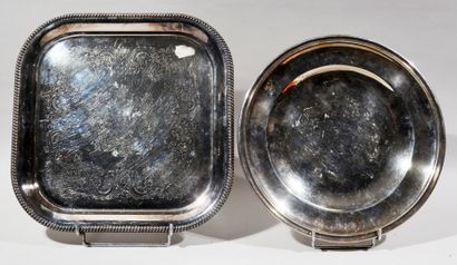 Set of silver plated dishes including two...