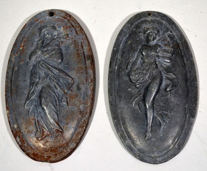 Meeting of two lead reliefs representing...
