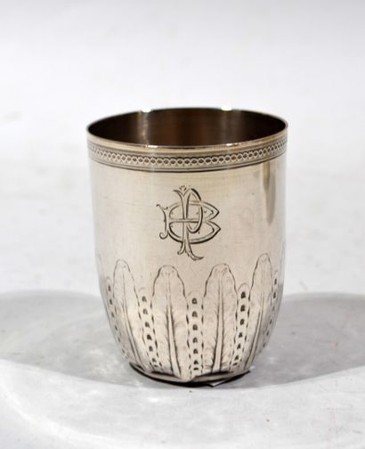 Solid silver TIMBAL, Minerva hallmark, decorated...