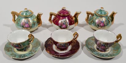 Porcelain DINETTE with polychrome decoration...