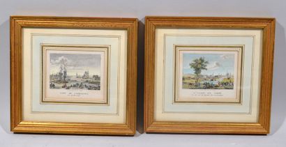 Two color engravings representing 