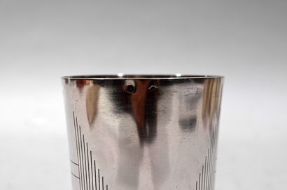 Solid silver straight TIMBALE with chased...