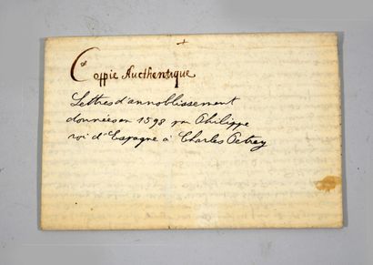 Handwritten and autograph letter of ennoblement...
