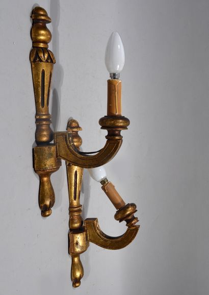 Two Louis XIV style wall lights in gilded...