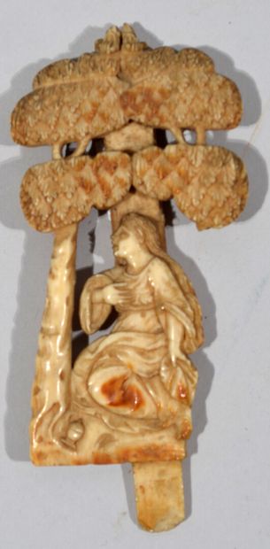 Ivory crucifix element representing Mary...