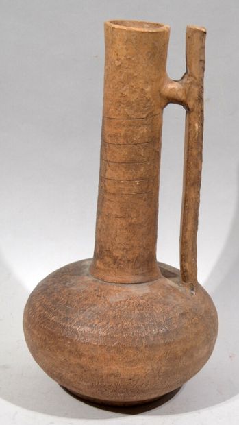 SOLIFLORE VASE in patinated terra cotta with...