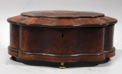 Small marquetry and burr veneer box - Napoleon...