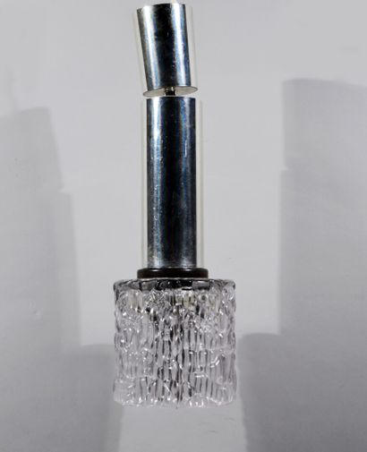Two ceiling lights in pressed moulded glass...