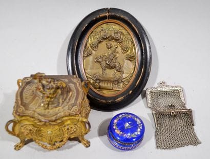 Lot including a small blue enamel and vermeil...