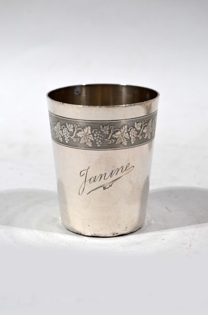 A straight solid silver TIMBAL, Minerva mark,...