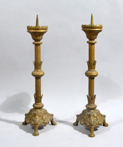 A gilt bronze CIERGE with a famous angel...