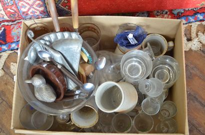 Mismatched dishes and glassware in two containers.



Judicial...