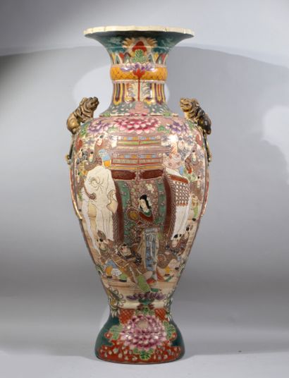 Important earthenware VASE with a two-sided...