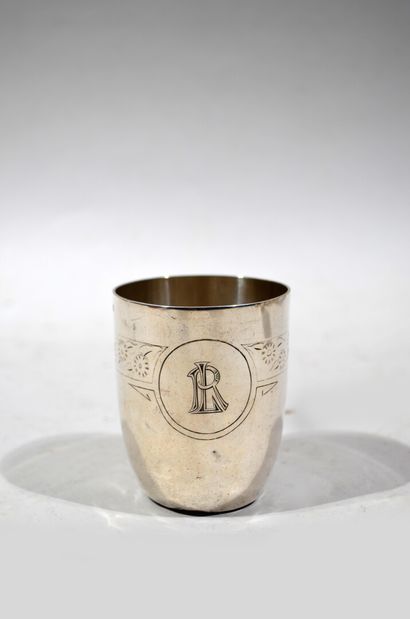 TIMBALE tulip in solid silver, Minerva hallmark,...