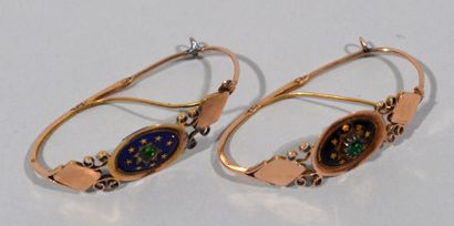 Pair of large 18K (750/1000) yellow gold...