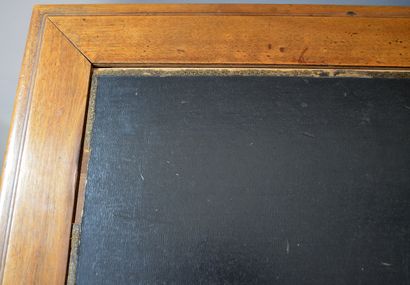 FLAT DESK with black gilded leather top,...