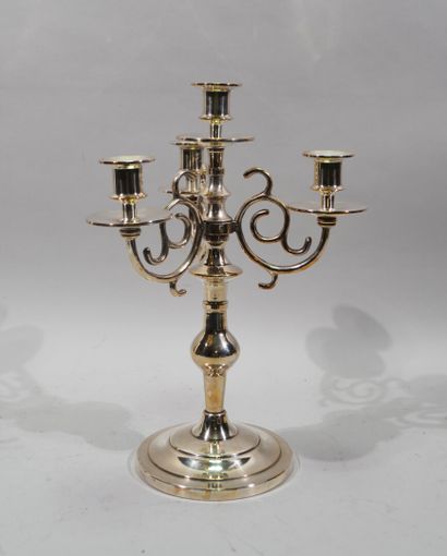 A silver plated bronze CANDELABRE with four...