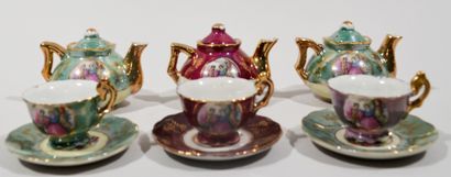 Porcelain DINETTE with polychrome decoration...