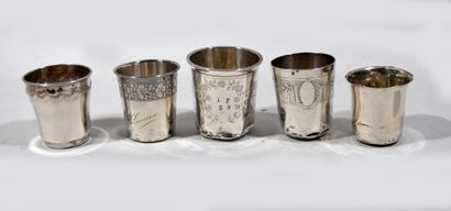 TIMBALE of tulip shape in solid silver, Minerva...