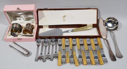 Set of silver plated christening services,...
