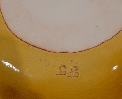 Earthenware plate with contoured edges and...