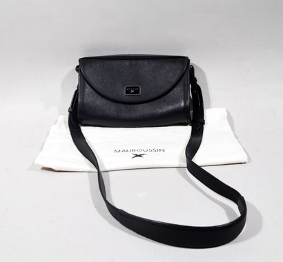 MAUBOUSSIN. 

Bag in black leather and striped...