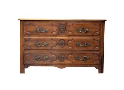Moulded walnut chest of drawers opening with...