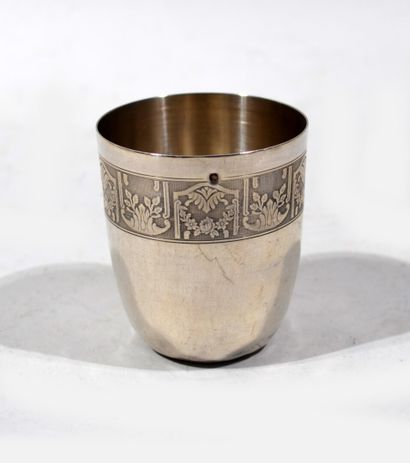 TIMBALE in solid silver, Minerva mark, decorated...
