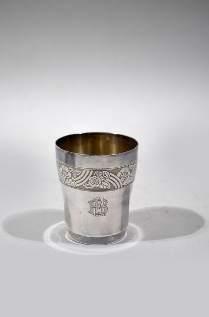 A tulip-shaped solid silver TIMBALE, Minerve...
