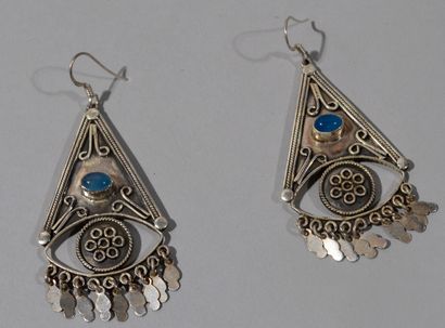 PAIRE DE PENDANTS en argent 925/1000e en...