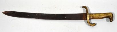 SABRE BRIQUET, la garde en laiton, sans fourreau,sans...