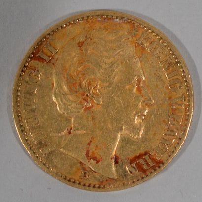 Une pièce de 20 ReichMark allemande en or...