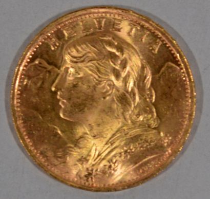 Une pièce de 20 Francs or Suisse 1947 - Poids...