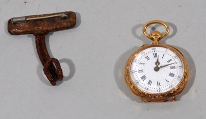 MONTRE SAVONETTE en or 18K (750/1000) deux...