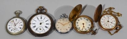 Lot de montres gousset, chronomètre et régulateur...