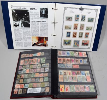 Lot de deux albums de timbres français et...