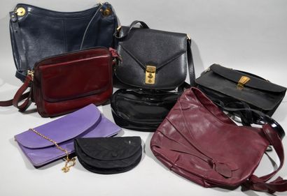 Lot de 8 sacs à main, pochettes en cuir dont...