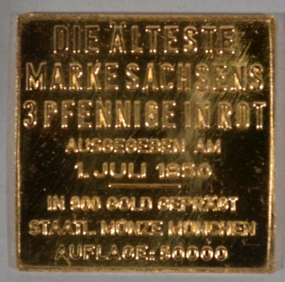 Une médaille de 3 Drei Sachsen Francq Pfennige...
