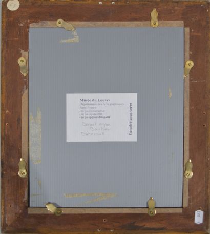 CADRE rectangulaire en bois et stuc doré...
