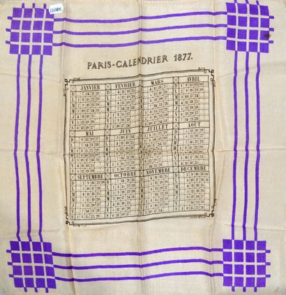 Mouchoir en soie représentant le calendrier...