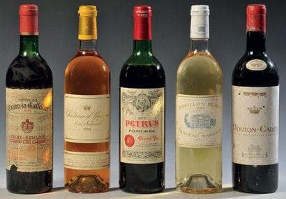 VINS YQUEM 1994 - PETRUS 1977 - MOUTON CADET...